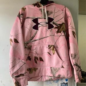 Pink under armor hoodie